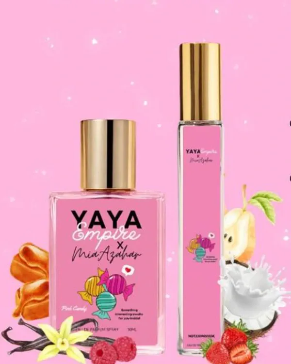 Botol perfume Yaya Empire x Mia Azahar Pink Candy 30ml dan 10ml